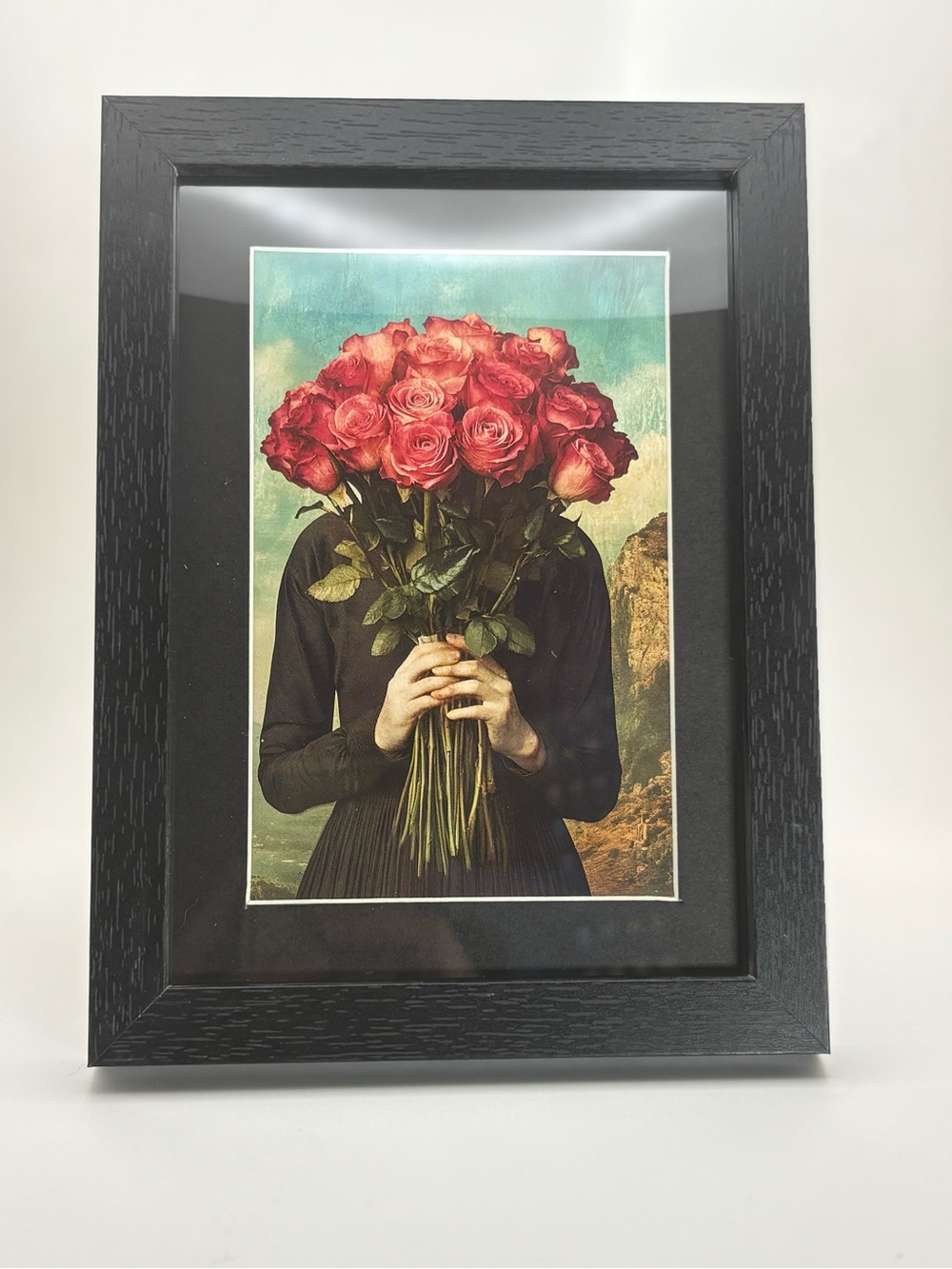 Surreal Rose Portrait Framed Art Print